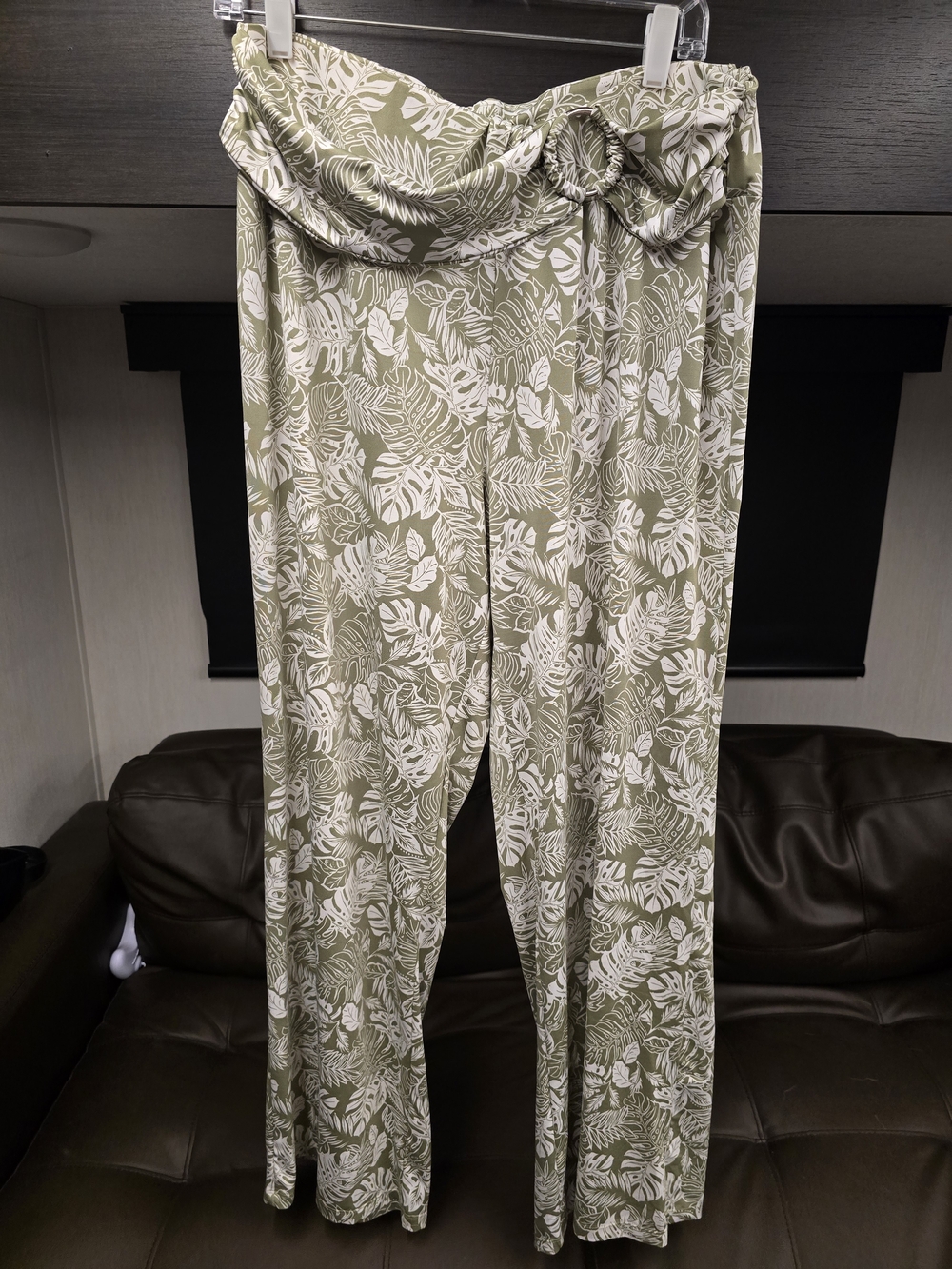 Robert Louis Olive & White Tropical Print Lounge Pants